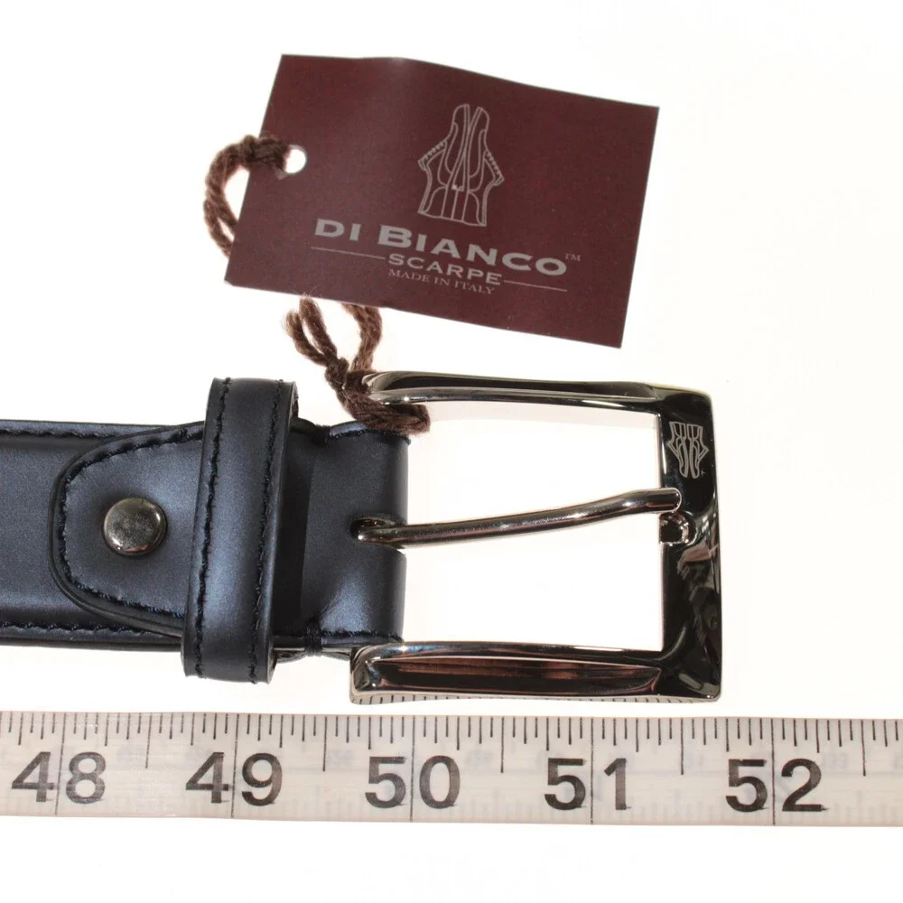 Di Bianco NWT Cut to Size Dress Belt In Solid Navy Blue Leather One Size